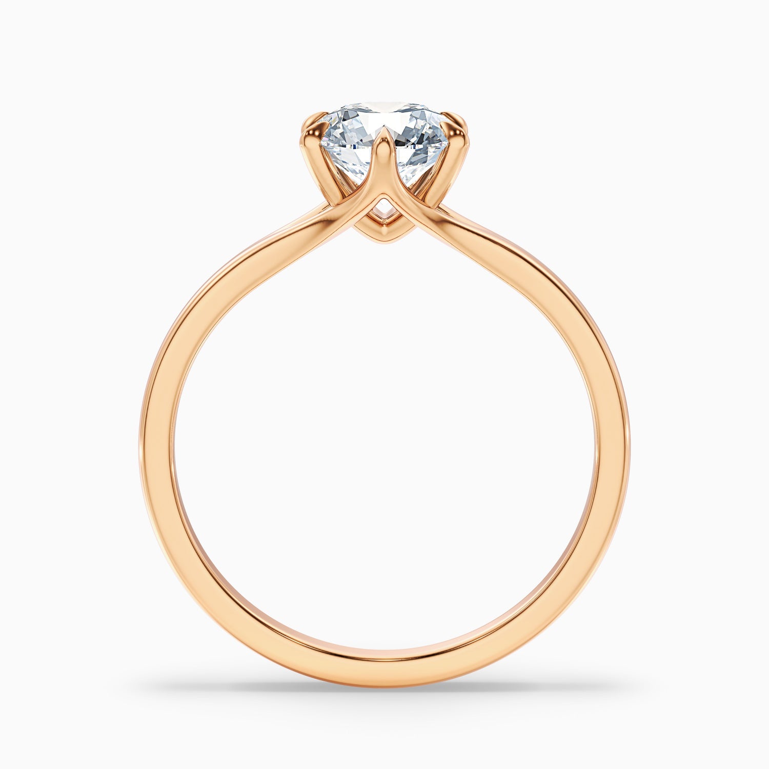 June 3.5 Carat Round Solitaire Moissanite Diamond Ring in 14k White Gold