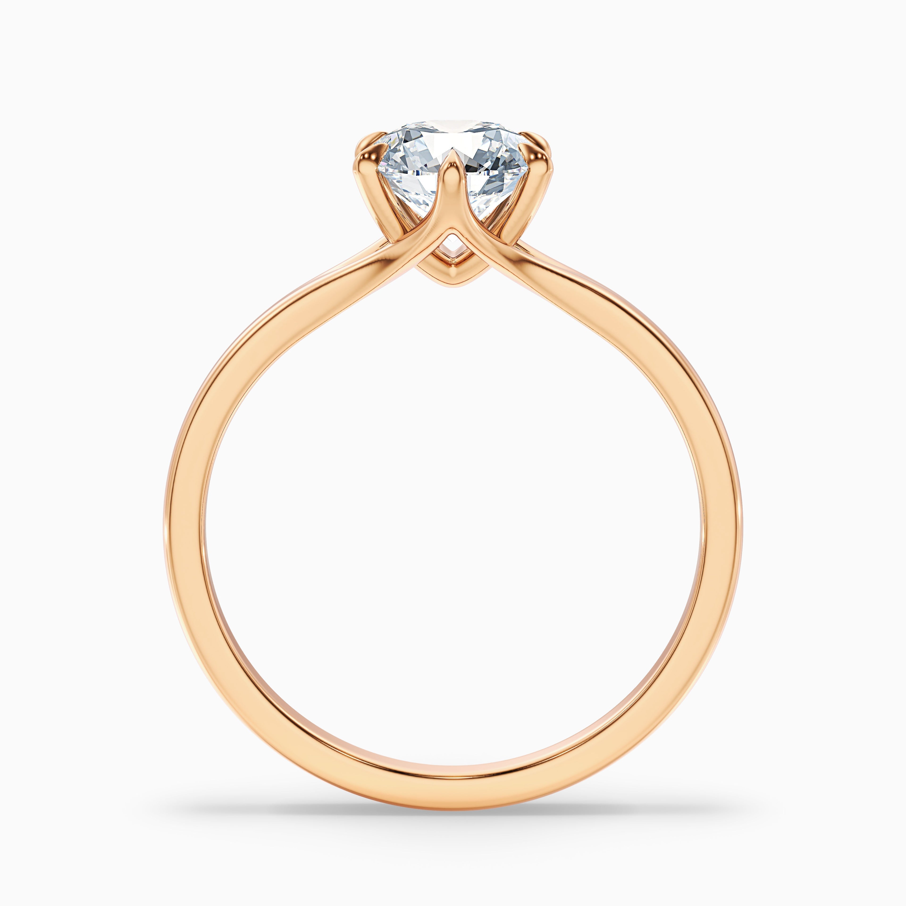 June 3.5 Carat Round Solitaire Moissanite Diamond Ring in 14k White Gold