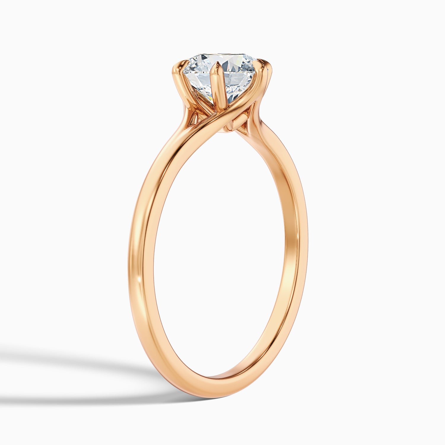 June 1.5 Carat Round Solitaire Moissanite Diamond Ring in 18k White Gold