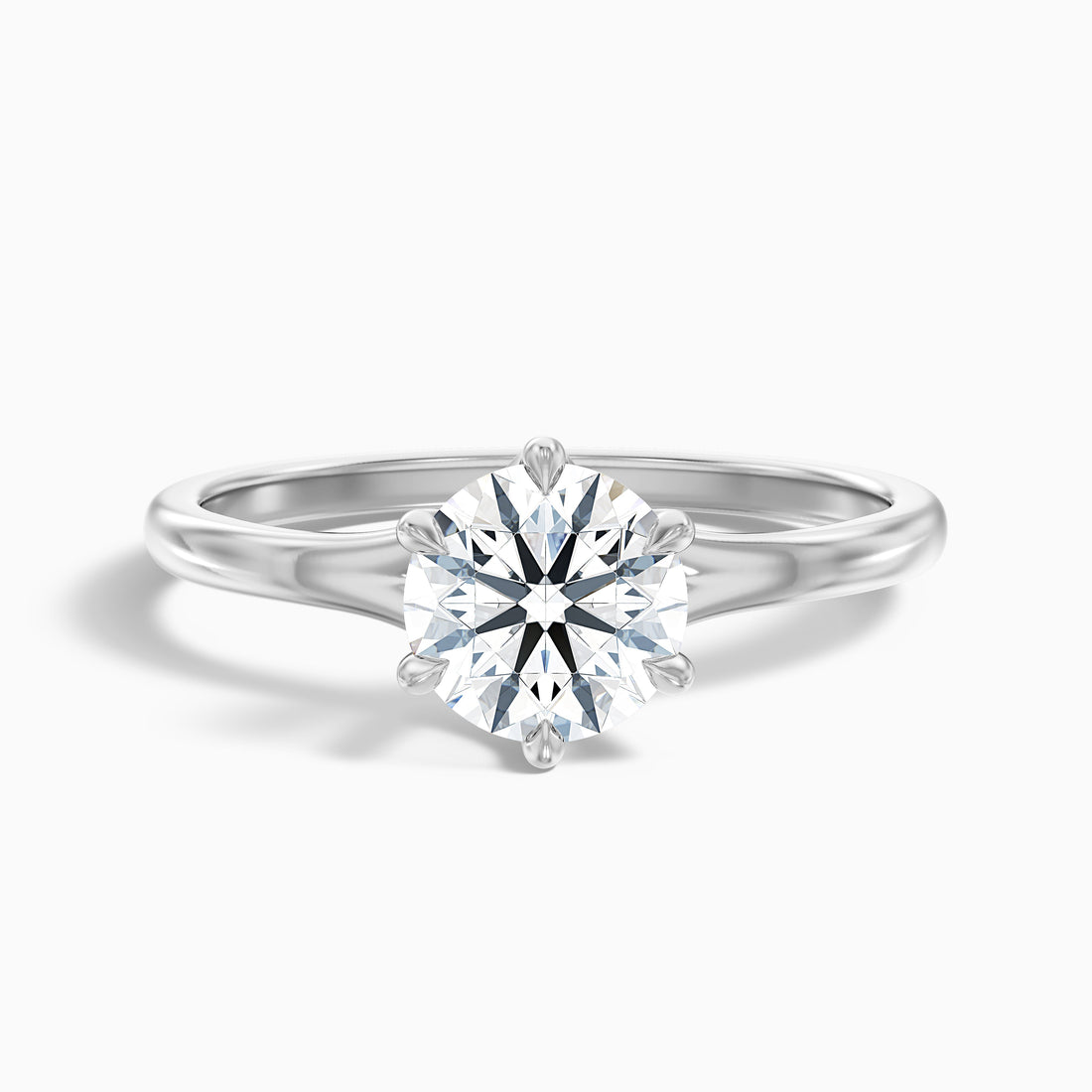 Vani 6 Carat Round Solitaire Moissanite Diamond Ring in 18k White Gold  DestGlow