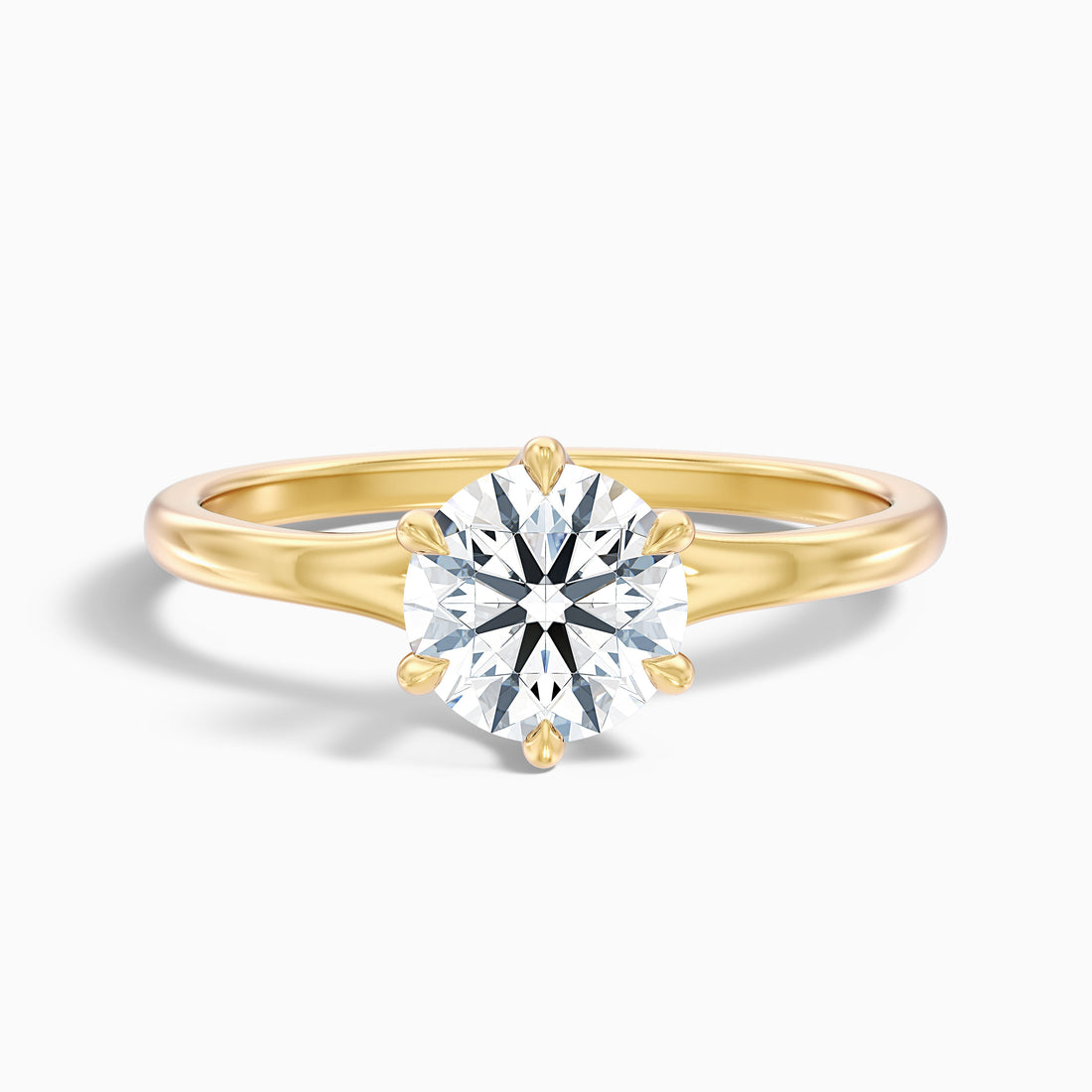 Vani 8 Carat Round Solitaire Moissanite Diamond Ring in 18k Yellow Gold  DestGlow
