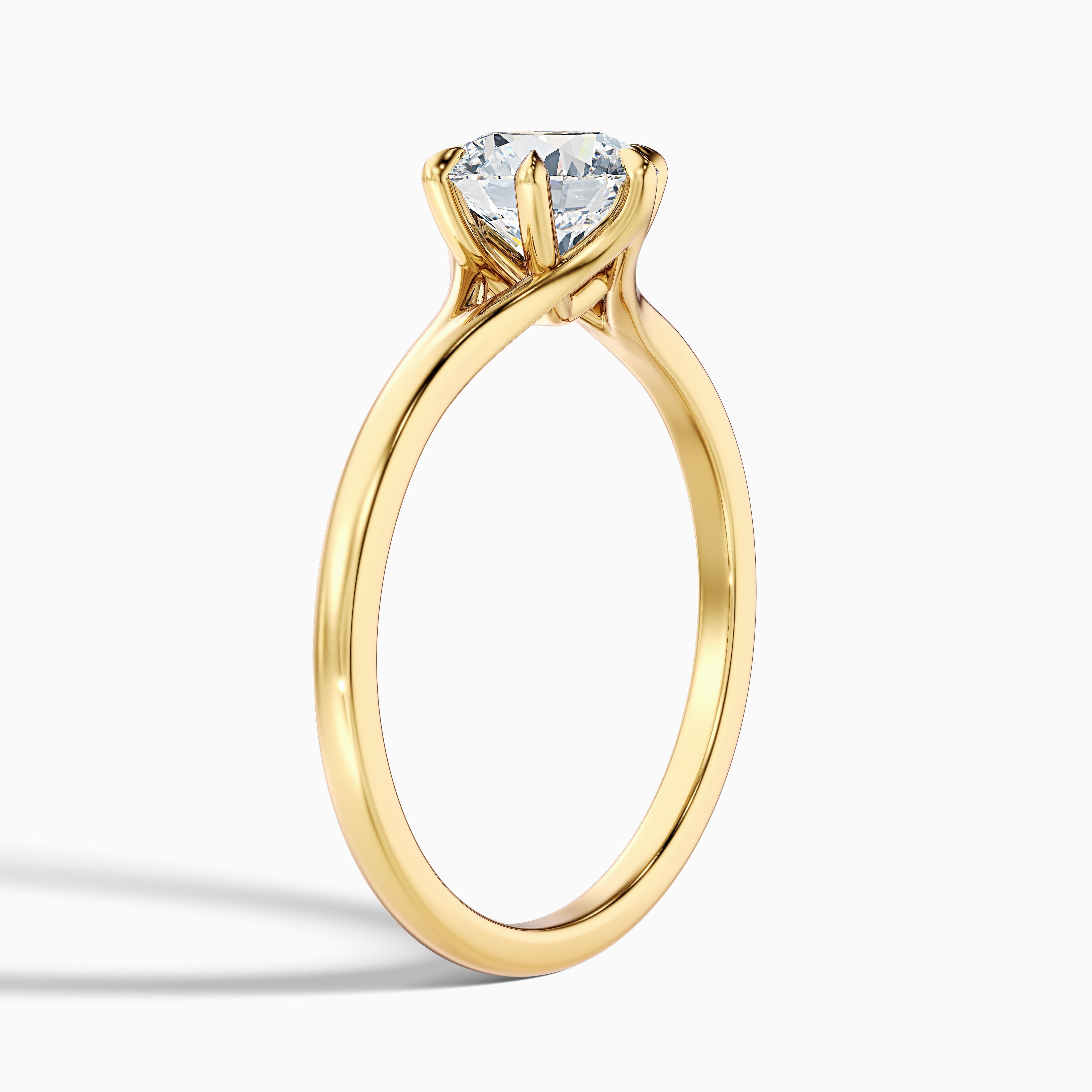 June 5.5 Carat Round Solitaire Moissanite Diamond Ring in 925 Sterling Silver