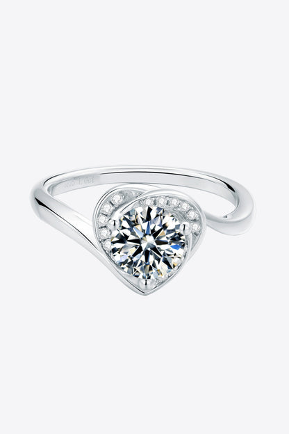 1 Carat Sparkala™ Platinum Over Pure Sterling Silver Heart Ring - DestGlow