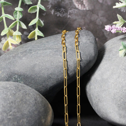 18K Yellow Gold Paperclip Chain (2.50 mm) by Bids.com