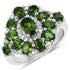 2.77 Carat Genuine Chrome Diopside and White Zircon .925 Sterling Silver Ring by Bids.com