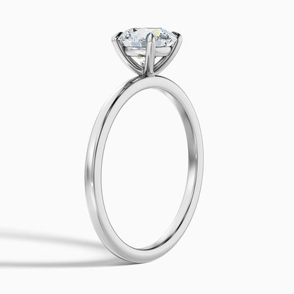Jany 2 Carat Round Cut Solitaire Moissanite Diamond Ring in 14k White Gold