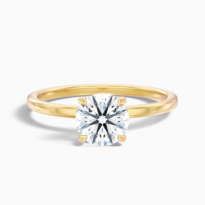 Grace 3.5 Carat Round Cut Solitaire Lab Grown Engagement Ring in 18k White Gold