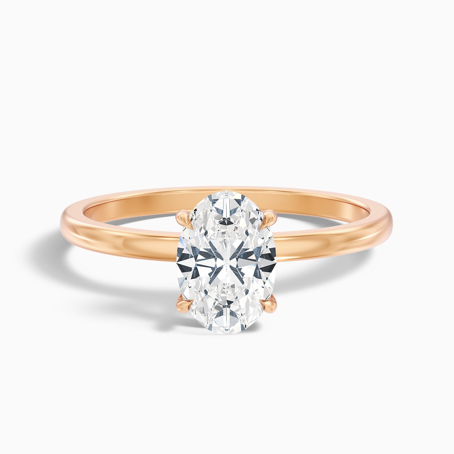 Hailey 3 Carat Oval Cut Solitaire Lab Grown Engagement Ring in 18k Yellow Gold
