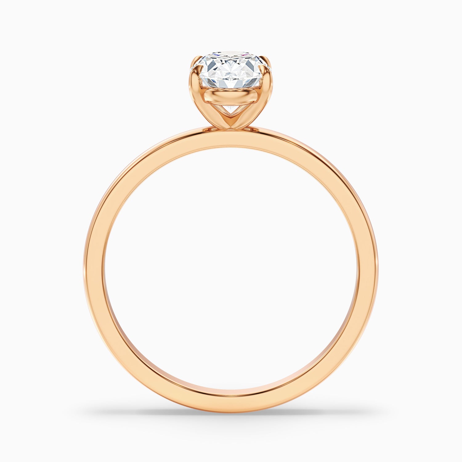 Hailey 1 Carat Oval Cut Solitaire Lab Grown Engagement Ring in 18k Rose Gold