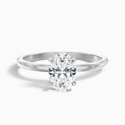 Hailey 1 Carat Oval Cut Solitaire Lab Grown Engagement Ring in 925 Sterling Silver