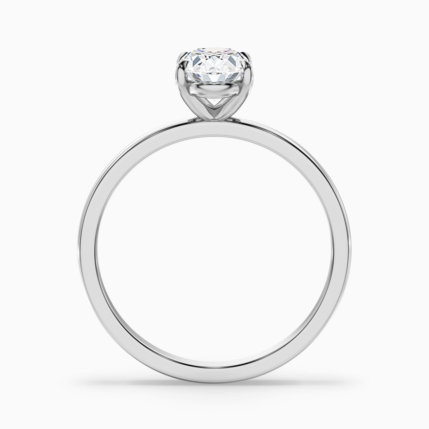Jade 1 Carat Oval Cut Solitaire Moissanite Diamond Ring in 10k White Gold