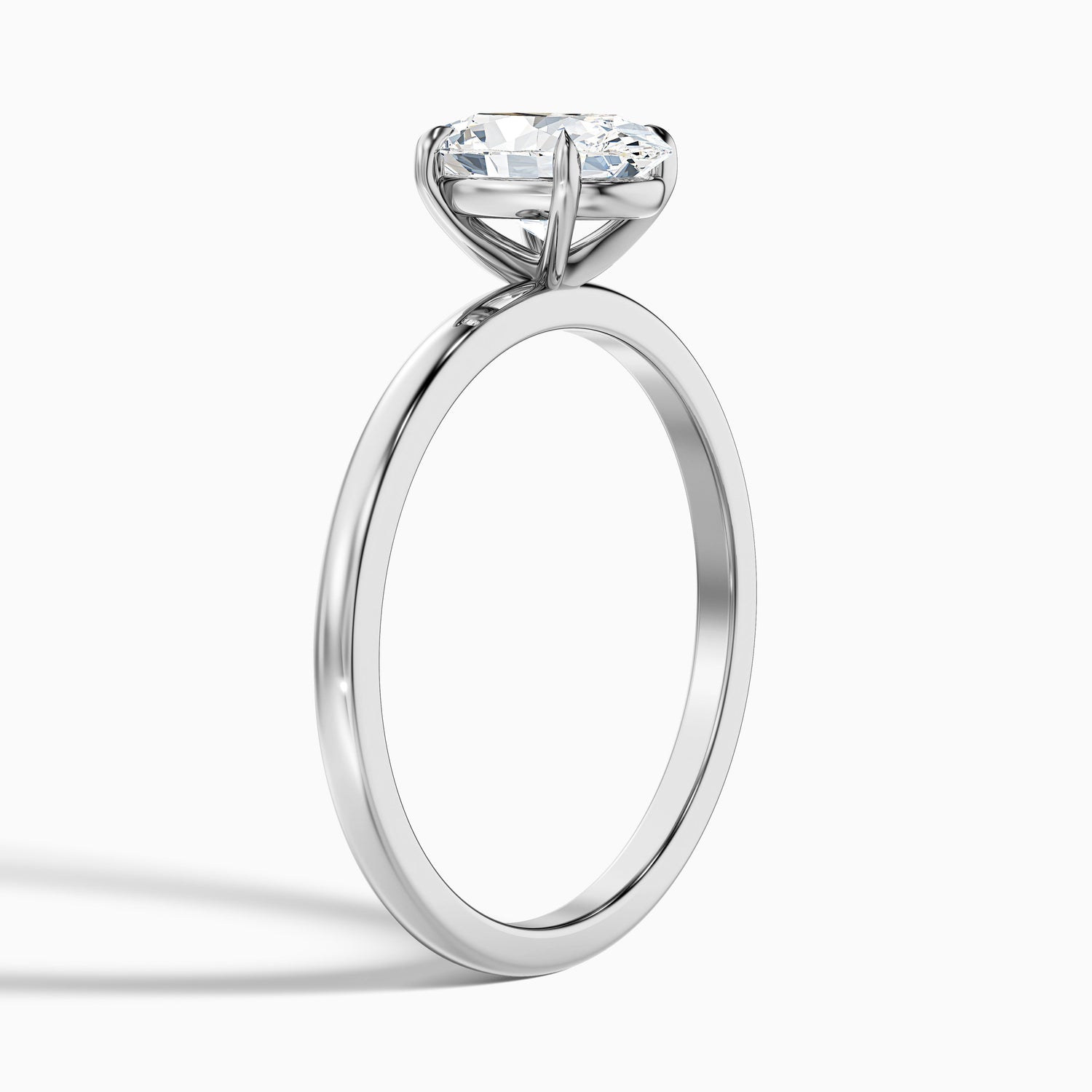 Hailey 3 Carat Oval Cut Solitaire Lab Grown Engagement Ring in 14k White Gold