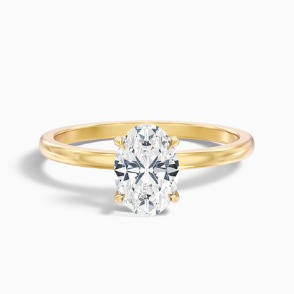 Jade 1 Carat Oval Cut Solitaire Moissanite Diamond Ring in Platinum