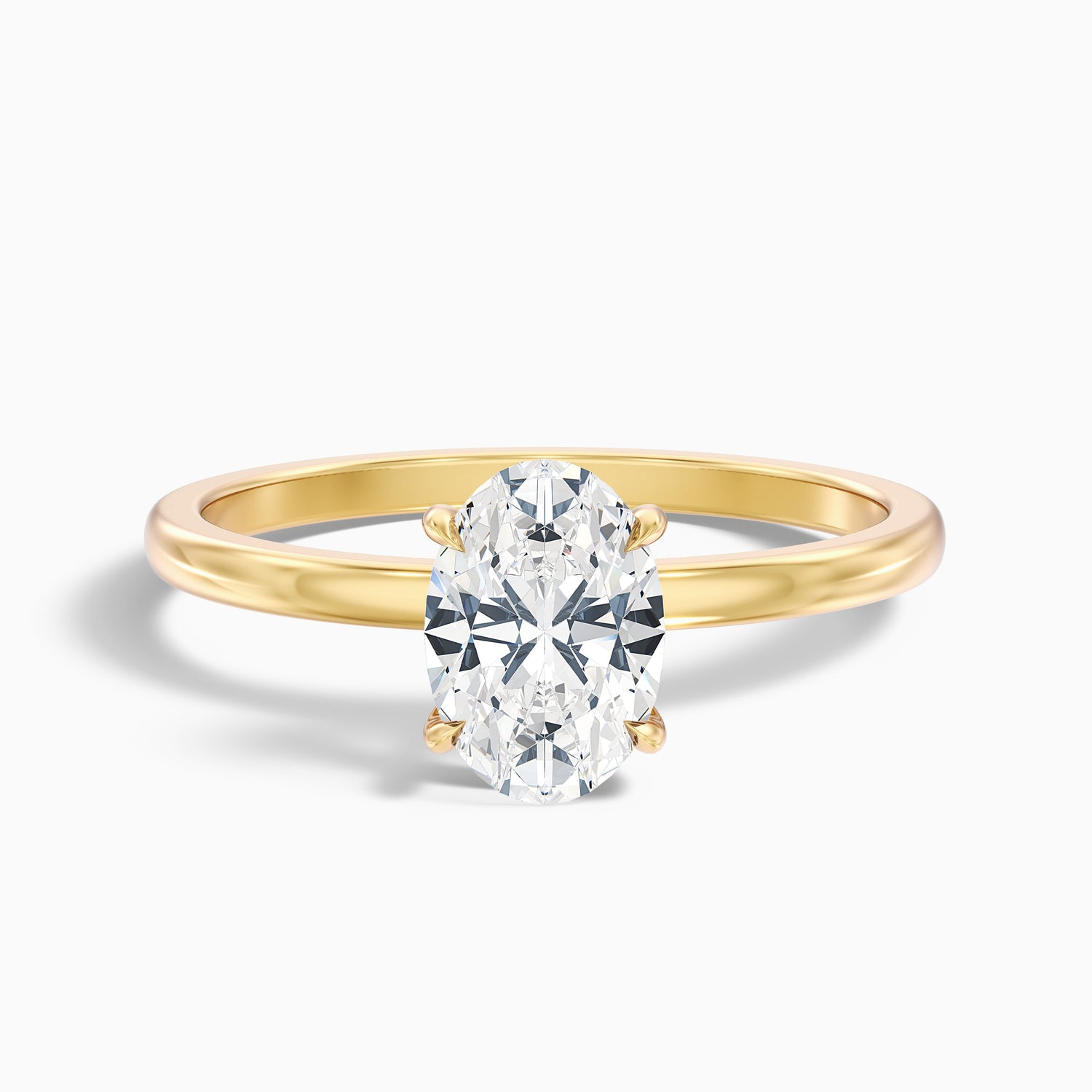 Hailey 1 Carat Oval Cut Solitaire Lab Grown Engagement Ring in 10k White Gold