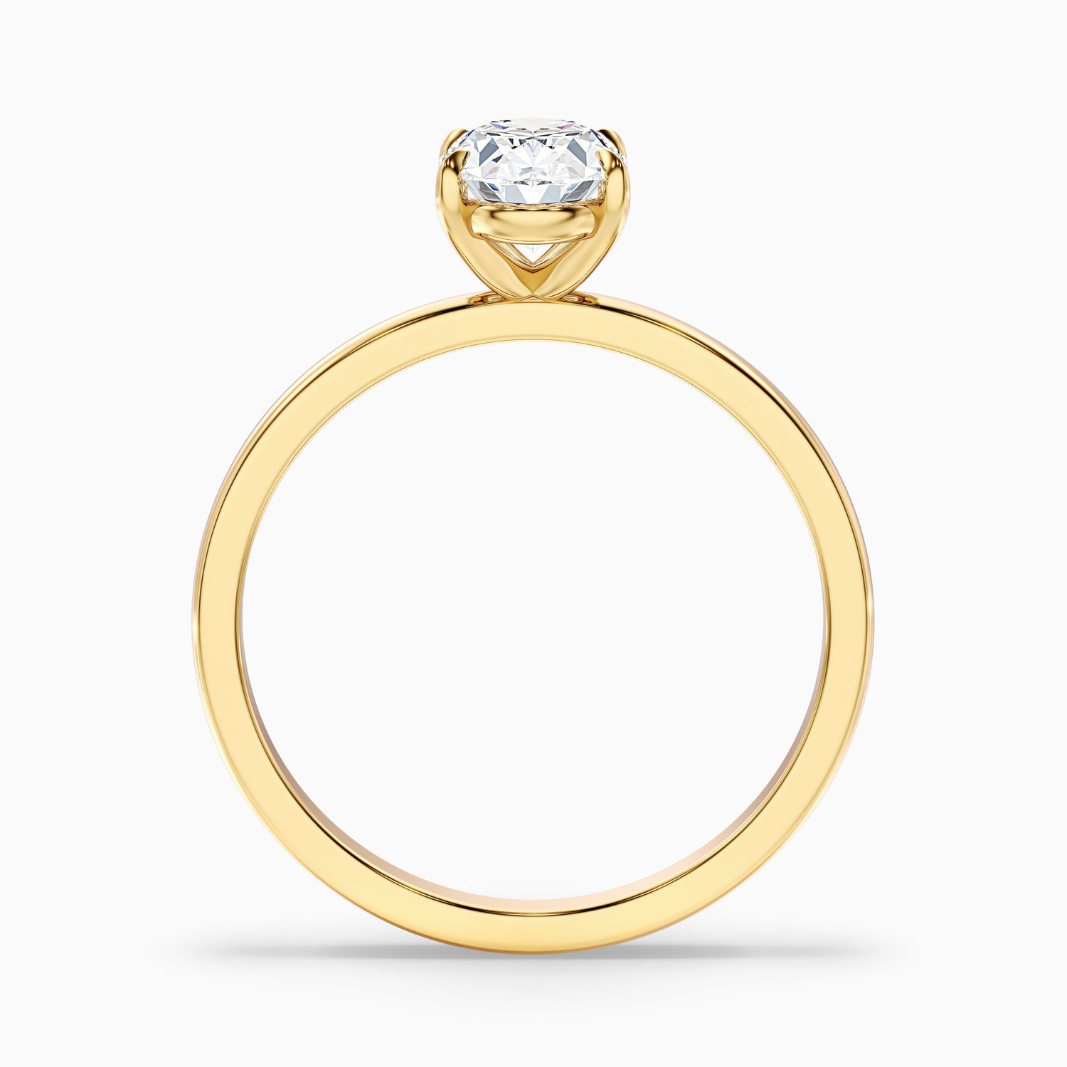 Jade 1.5 Carat Oval Cut Solitaire Moissanite Diamond Ring in 14k White Gold