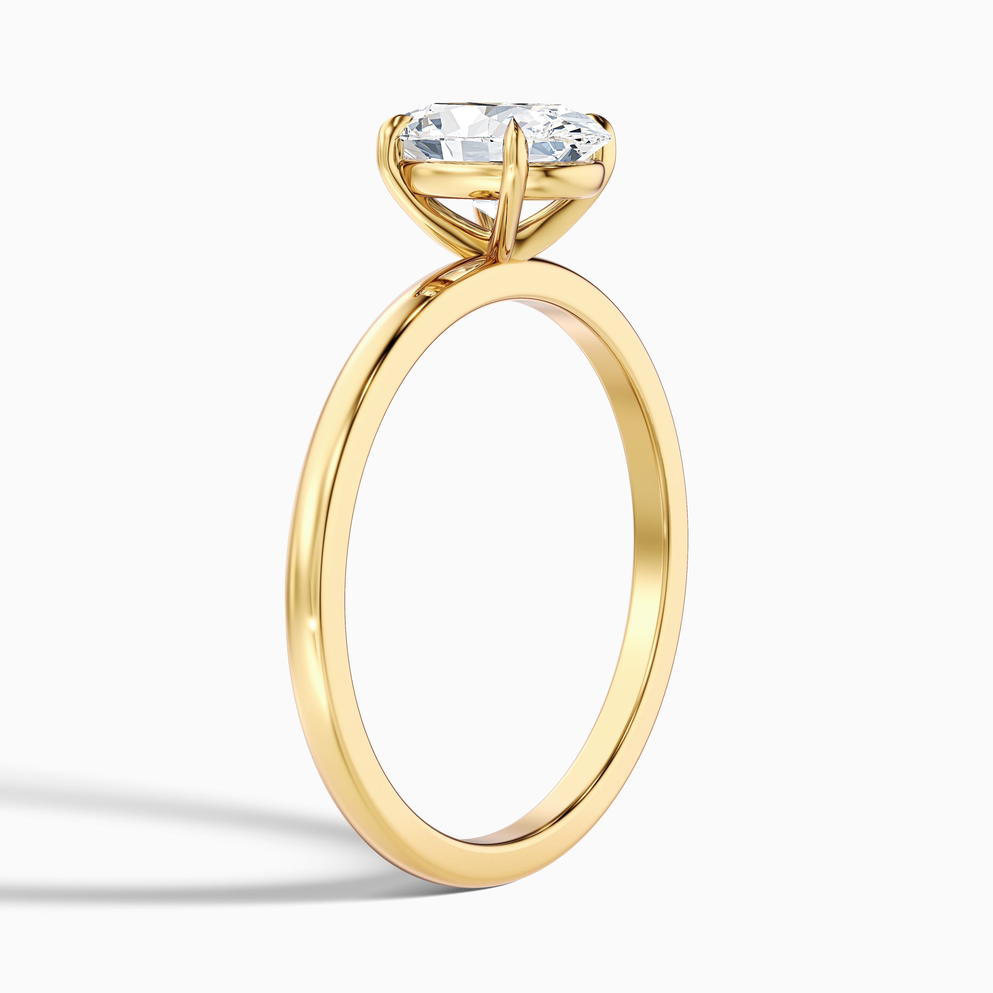 Hailey 2.5 Carat Oval Cut Solitaire Lab Grown Engagement Ring in 14k Yellow Gold