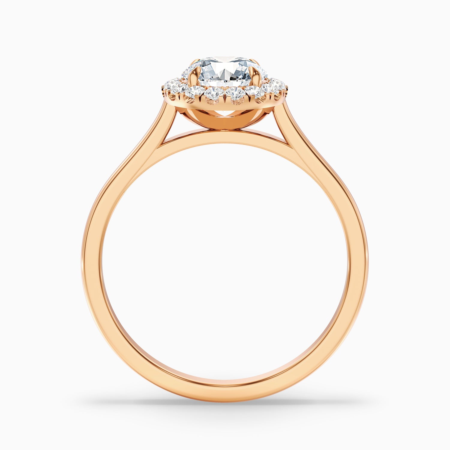 Helyn 4.5 Carat Round Halo Lab Grown Engagement Ring in 10k Rose Gold