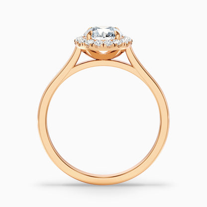 Iva 2 Carat Round Halo Moissanite Diamond Ring in 10k Rose Gold