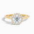 Helyn 2.5 Carat Round Halo Lab Grown Engagement Ring in 14k Yellow Gold  DestGlow