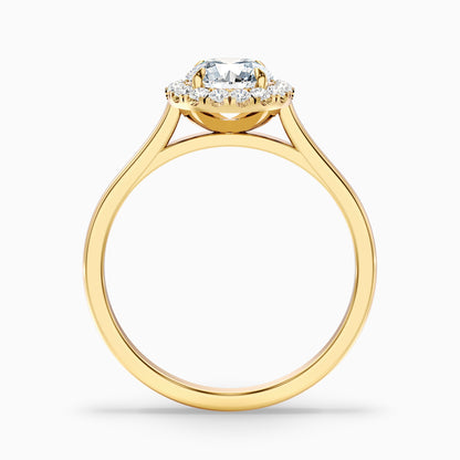 Iva 2.5 Carat Round Halo Moissanite Diamond Ring in 10k White Gold