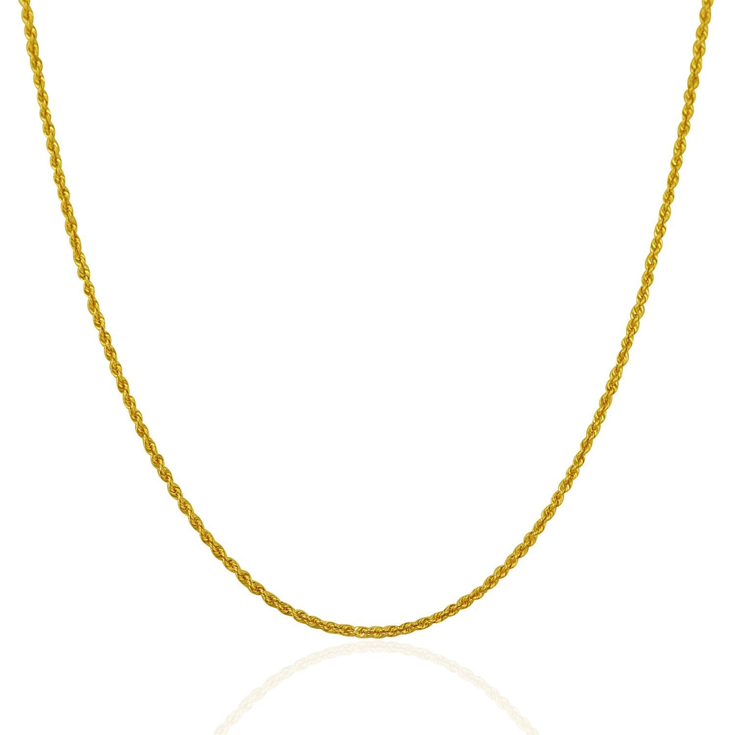 14k Yellow Gold Solid Rope Chain 1.25mm by Bids.com