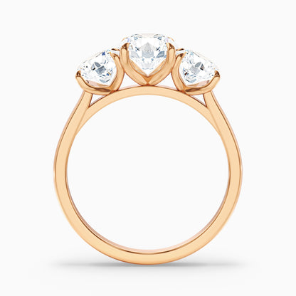 Iris 3.5 Carat Round Three Stone Moissanite Diamond Ring in 925 Sterling Silver