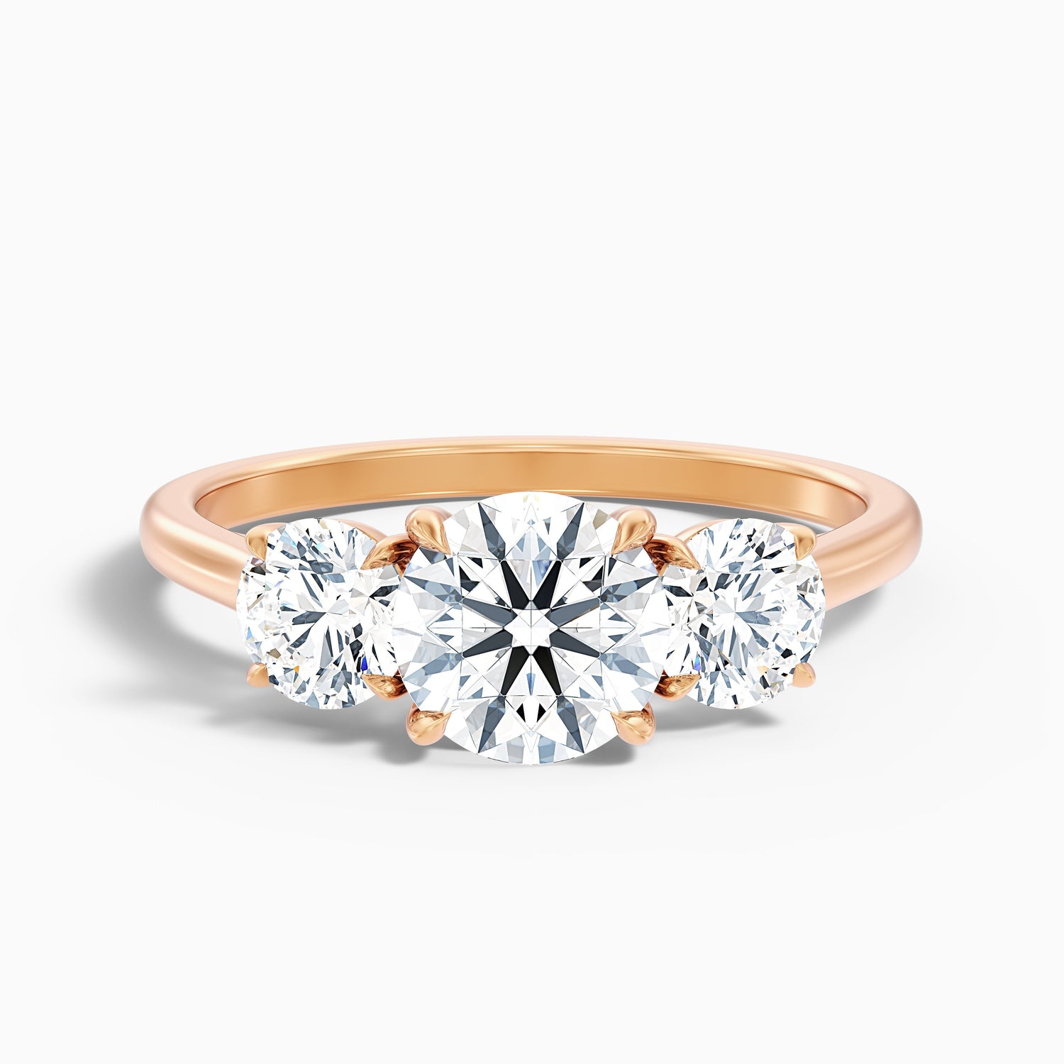 Ira 1.5 Carat Round Three Stone Lab Grown Engagement Ring in 925 Sterling Silver
