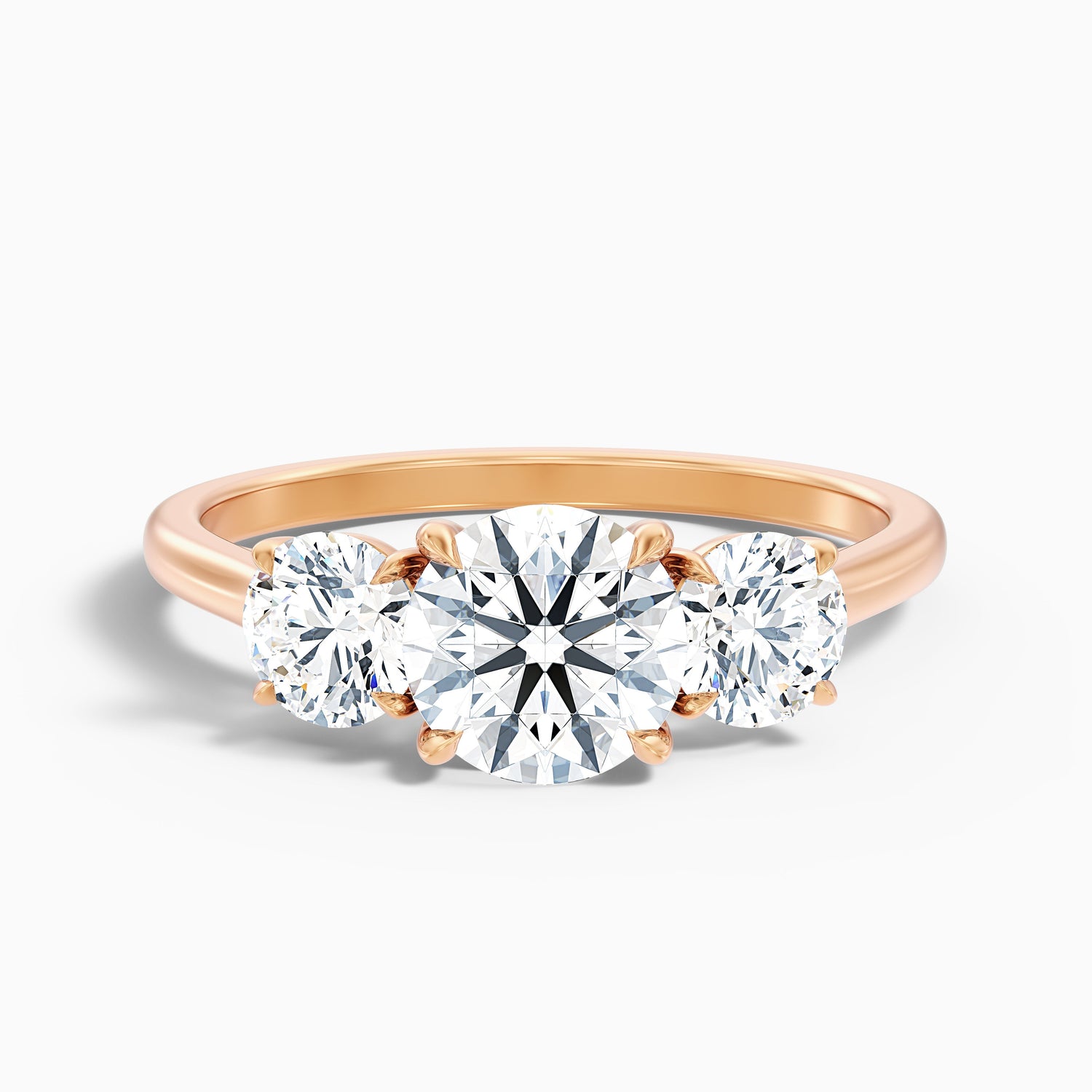 Ira 2 Carat Round Three Stone Lab Grown Engagement Ring in Platinum