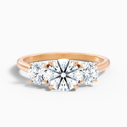 Ira 2 Carat Round Three Stone Lab Grown Engagement Ring in Platinum