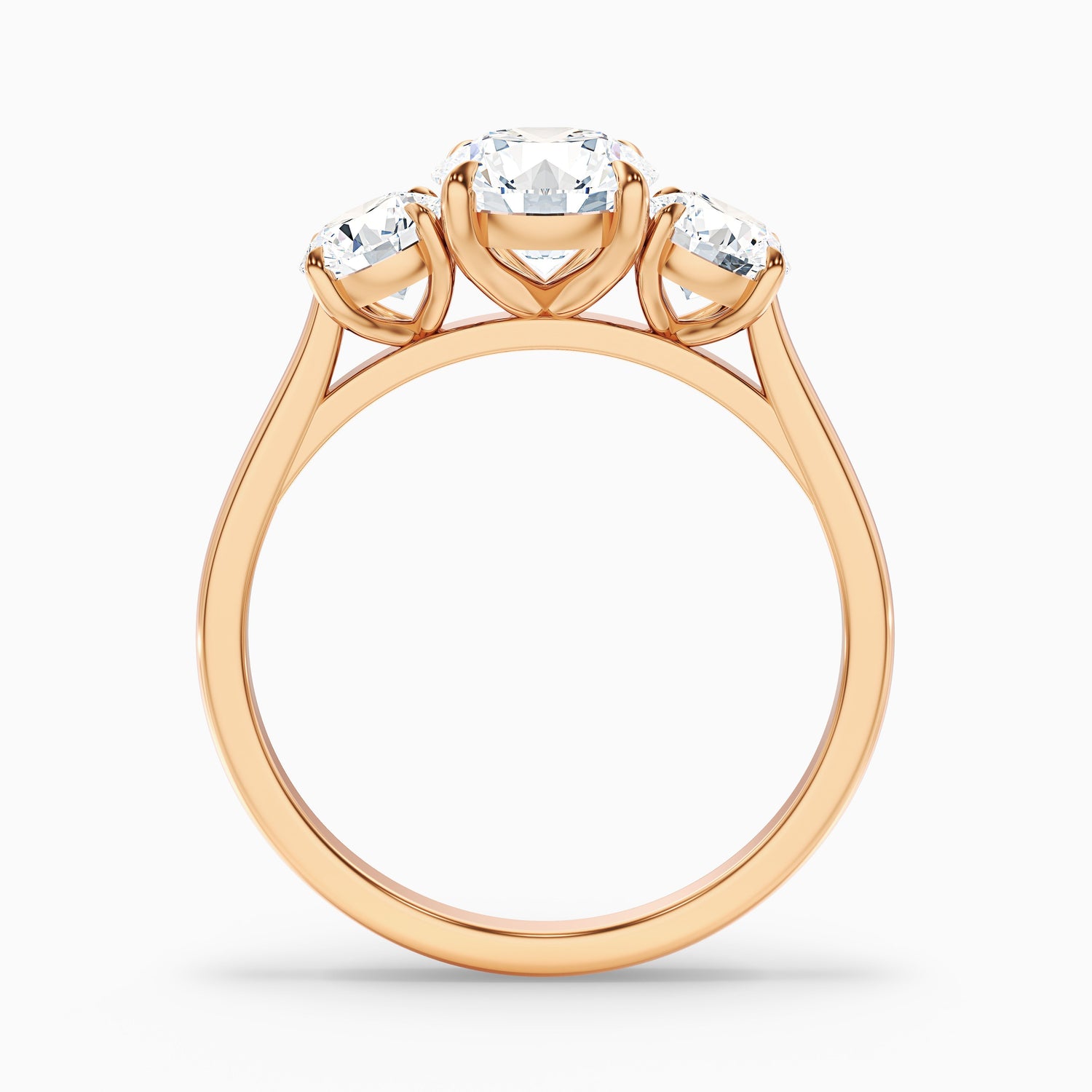 Ira 4.5 Carat Round Three Stone Lab Grown Engagement Ring in 14k Yellow Gold
