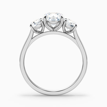 Hana 1.5 Carat Round Three Stone Moissanite Diamond Ring in 925 Sterling Silver