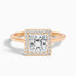 Kelly 4.5 Carat Princess Cut Halo Pave Lab Grown Engagement Ring in 18k Rose Gold  DestGlow