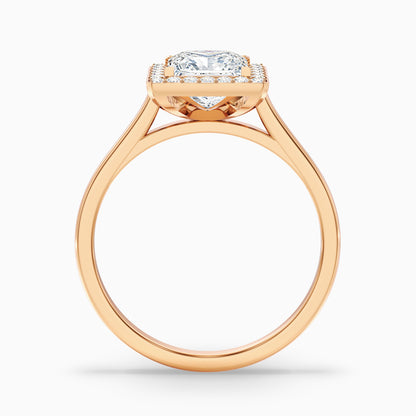 Kelly 5 Carat Princess Cut Halo Pave Lab Grown Engagement Ring in 14k Yellow Gold  DestGlow