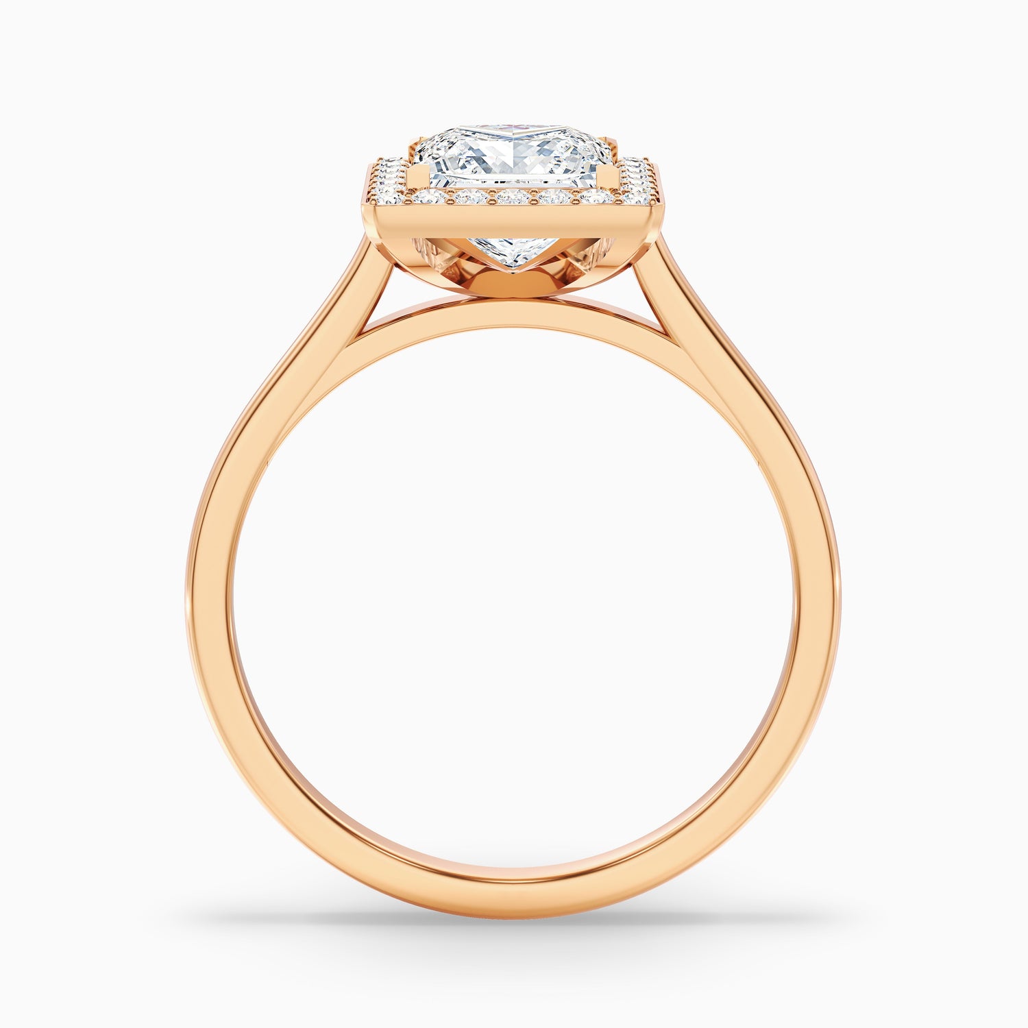 Kelly 3 Carat Princess Cut Halo Pave Lab Grown Engagement Ring in 14k Yellow Gold  DestGlow