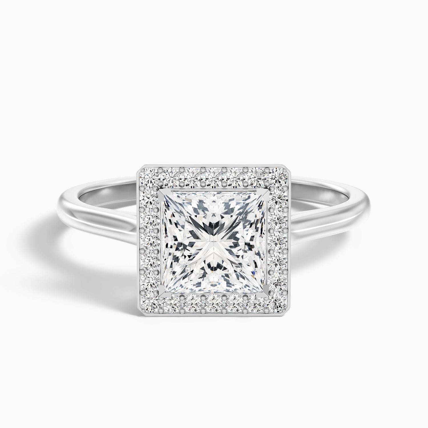 Kelly 3 Carat Princess Cut Halo Pave Lab Grown Engagement Ring in 14k Yellow Gold  DestGlow