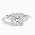 Kelly 3 Carat Princess Cut Halo Pave Lab Grown Engagement Ring in 18k White Gold  DestGlow