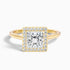 Kelly 5 Carat Princess Cut Halo Pave Lab Grown Engagement Ring in 10k Yellow Gold  DestGlow