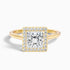 Kelly 2 Carat Princess Cut Halo Pave Lab Grown Engagement Ring in 14k Yellow Gold  DestGlow