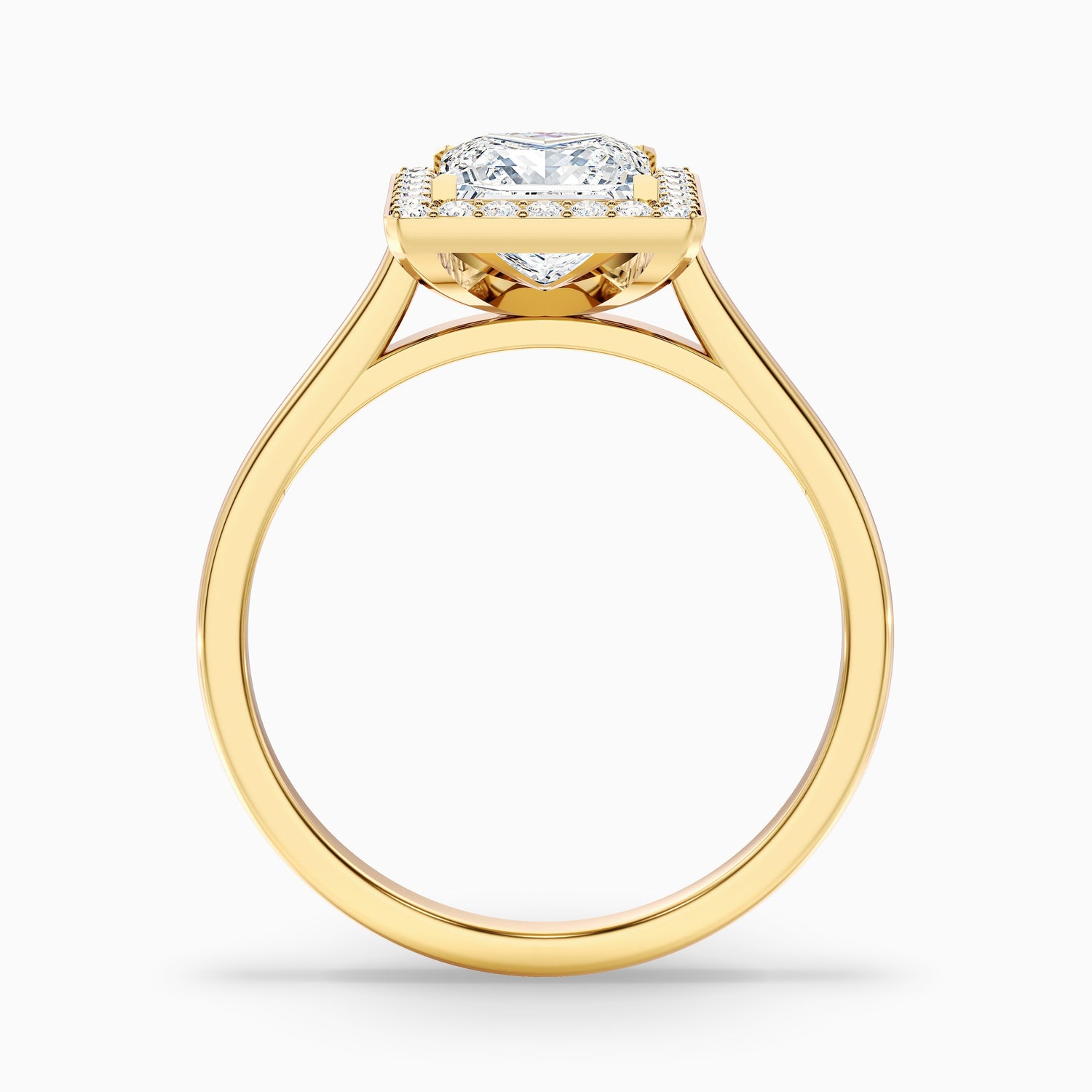 Kelly 1.5 Carat Princess Cut Halo Pave Lab Grown Engagement Ring in 18k Rose Gold  DestGlow