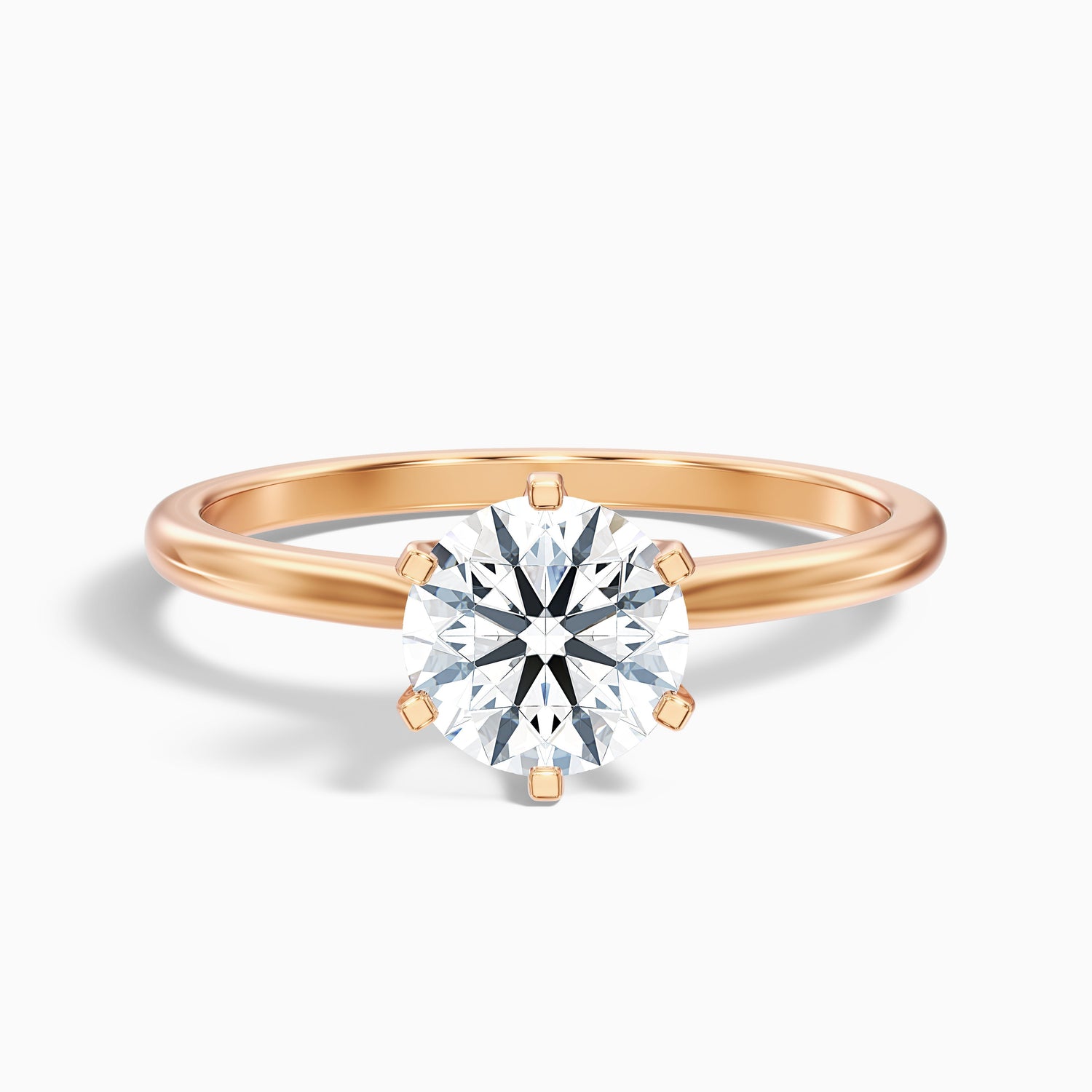 Flora 5 Carat Round Solitaire Moissanite Diamond Ring in 14k White Gold