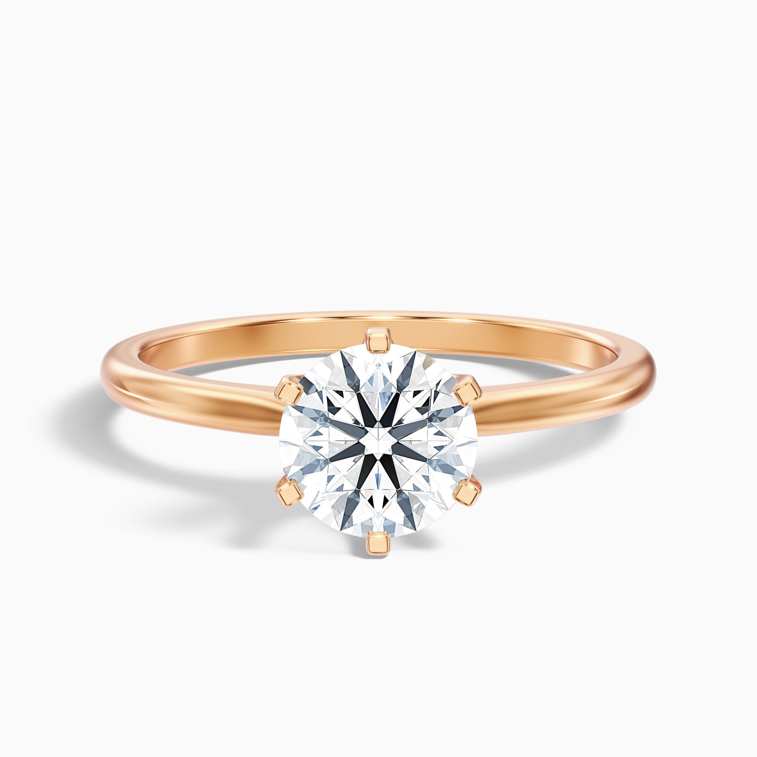 Emma 5 Carat Round Solitaire Lab Grown Engagement Ring in 14k White Gold