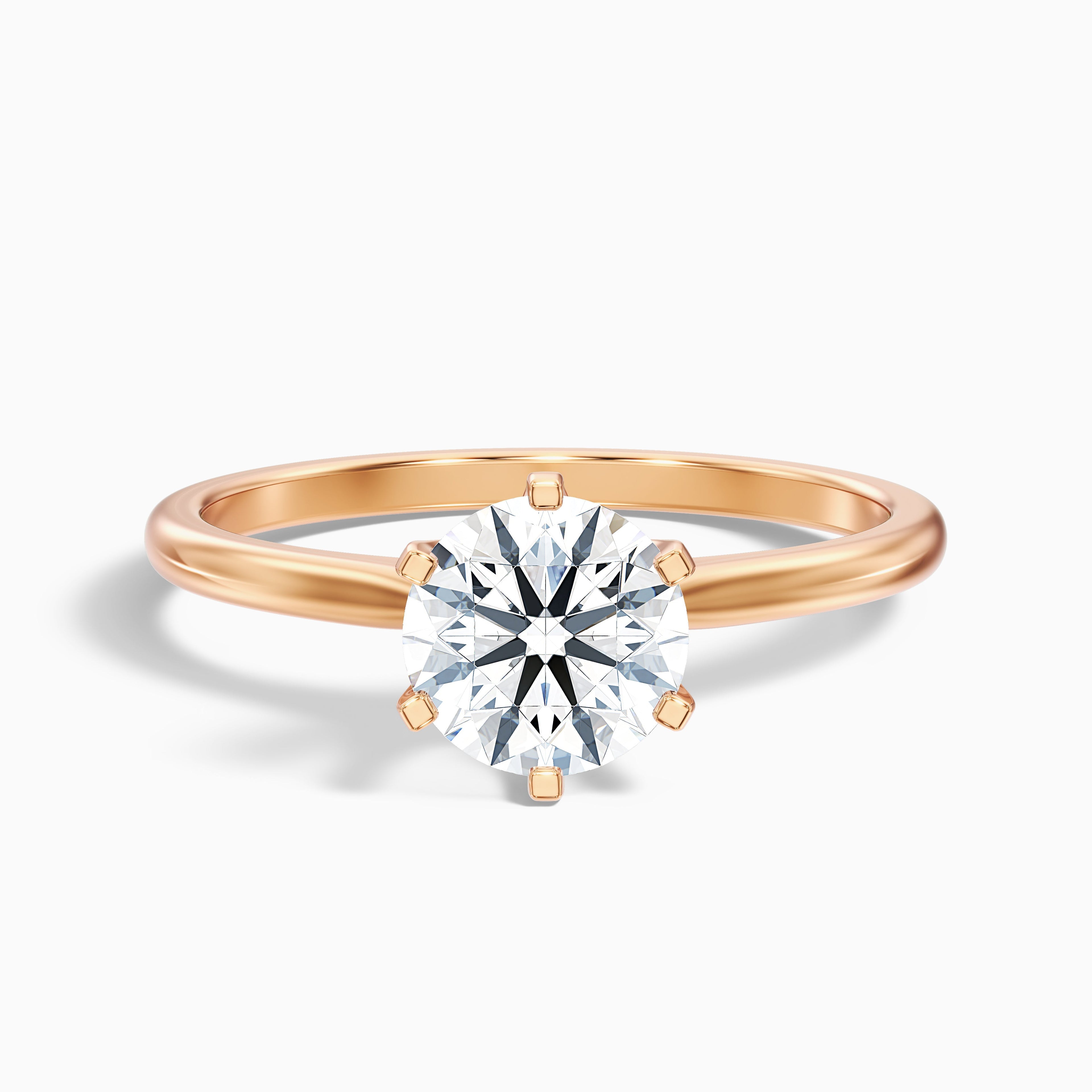 Emma 3 Carat Round Solitaire Lab Grown Engagement Ring in 10k Yellow Gold