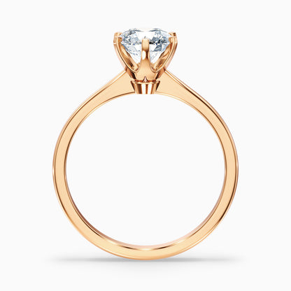 Flora 5 Carat Round Solitaire Moissanite Diamond Ring in 14k White Gold
