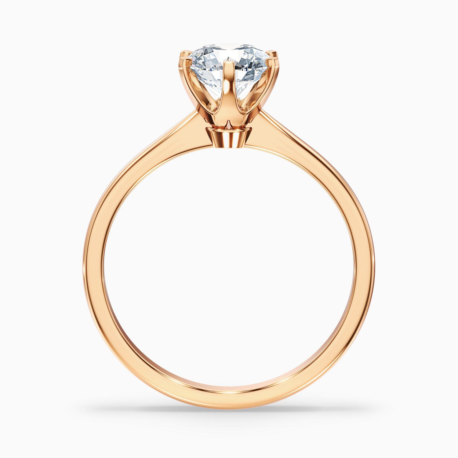 Flora 2 Carat Round Solitaire Moissanite Diamond Ring in 10k Yellow Gold