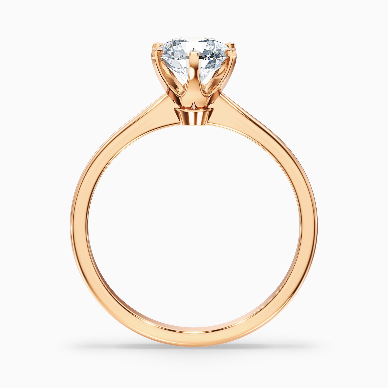 Emma 1 Carat Round Solitaire Lab Grown Engagement Ring in 10k Rose Gold