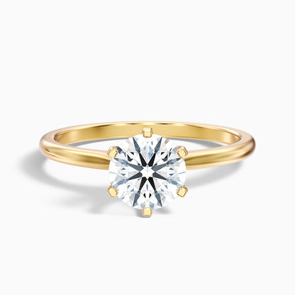 Flora 4 Carat Round Solitaire Moissanite Diamond Ring in 18k Rose Gold