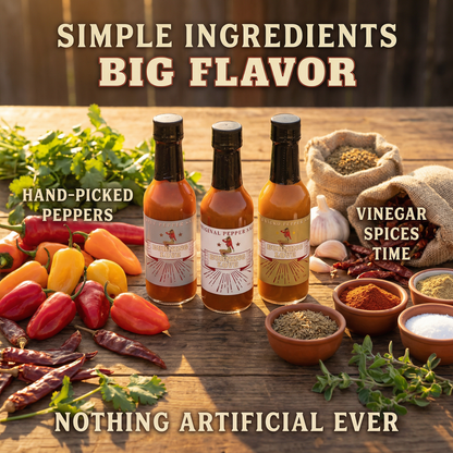 Hot Sauce 3-Pack Gift Set - Original, Habanero &amp; Sweet Heat | Small Batch Restaurant Made | Lady May by The Lady May