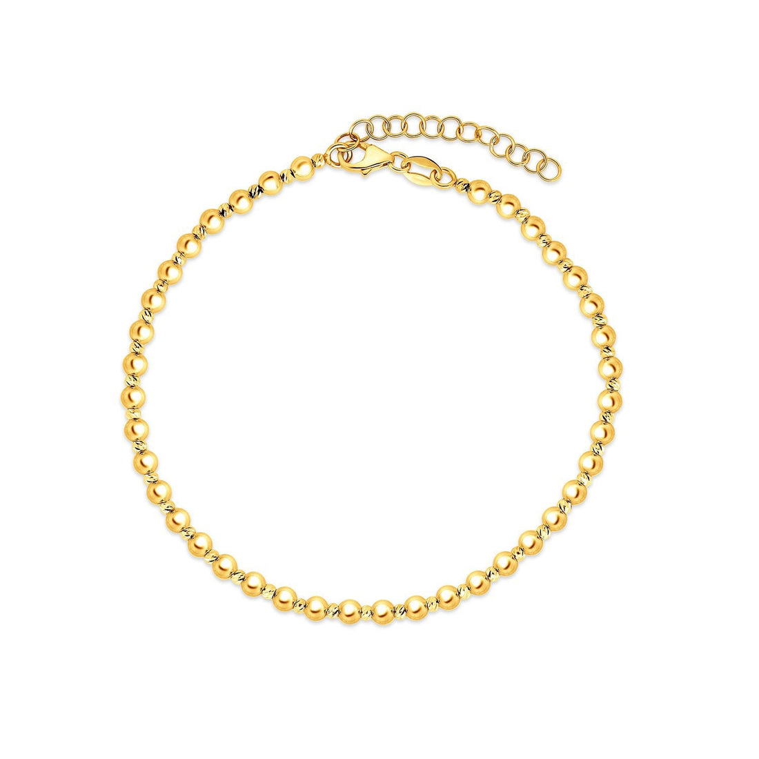 14k Yellow Gold Spaced Bead Bracelet (3.00 mm) by Bids.com