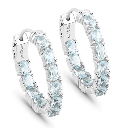 3.80 Carat Genuine Blue Topaz .925 Sterling Silver Earrings  DestGlow