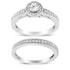 .925 Sterling Silver 1/2 Ctw Diamond Halo and Milgrain Engagement Ring Bridal Set (I-J Color, I3 Clarity) - Ring Size 7 by Bids.com